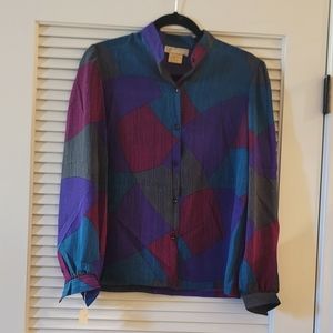 Collegian by California- (NWT) Vintage Colourful Lightweight Long-Sleeve Top